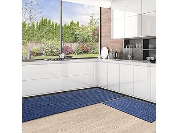 Veiling - 2-Delige keukenloper blauw, Huis en Inrichting, Stoffering | Tapijten en Vloerkleden