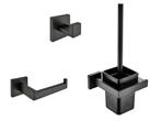 Veiling - Toilet accessoire set, mat zwart, Nieuw