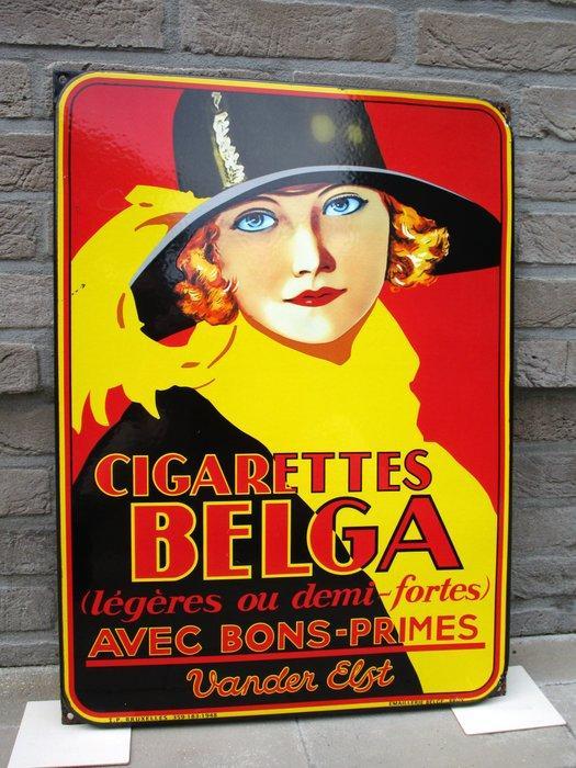 Belga sigaretten - Leo Marfurt - Reclamebord - Emaille, Antiek en Kunst, Antiek | Wandborden en Tegels