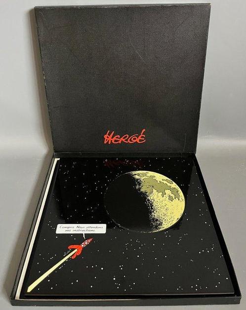 Hergé - 1 Enamelled plate - Tintin - Objectif Lune - Nous, Boeken, Stripverhalen