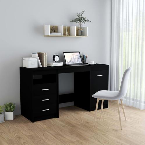 vidaXL Bureau 140x50x76 cm bewerkt hout zwart, Huis en Inrichting, Bureaus, Nieuw, Verzenden