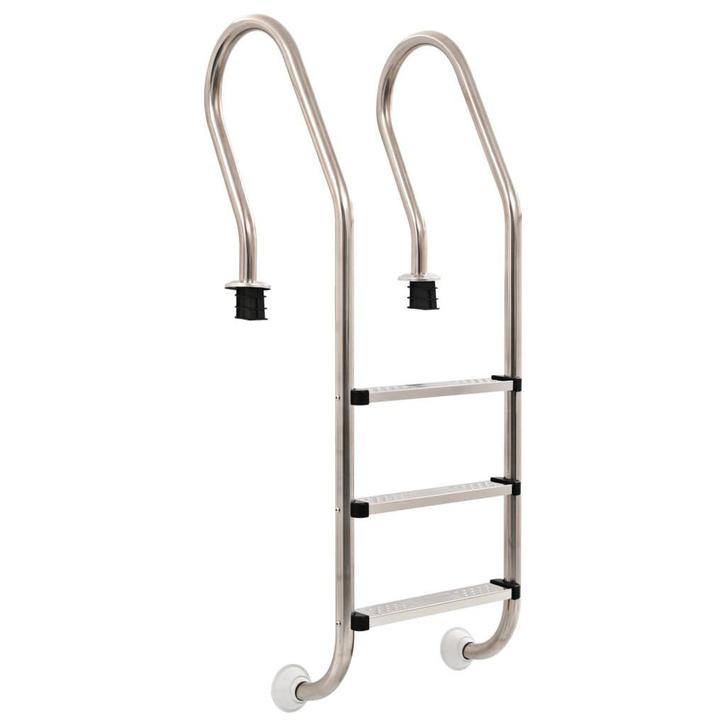 Zwembadladder 3 Sporten RVS | Sterk & Voordelig | Retour..., Tuin en Terras, Zwembad-toebehoren, Nieuw, Ladder, Verzenden