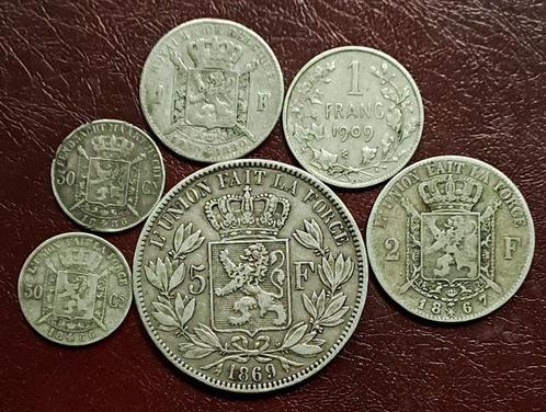 Belgique. 50 Cents, 1, 2, 5 Francs 1866/1886 (Sans Prix de, Postzegels en Munten, Munten | Nederland