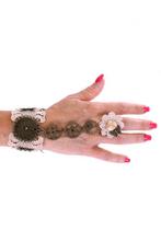 Armband Kant Creme met Ring Great Gatsby Roaring Twenties 2, Ophalen of Verzenden