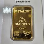 50 gram - Goud .999 - Metalor - Met certificaat, Postzegels en Munten