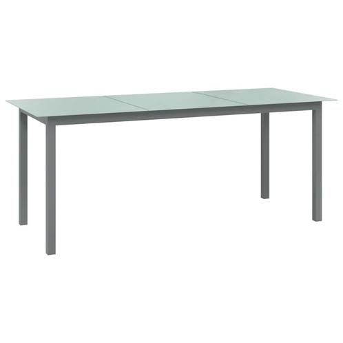vidaXL Table de jardin Gris clair 190x90x74 cm Aluminium, Tuin en Terras, Tuinsets en Loungesets, Verzenden
