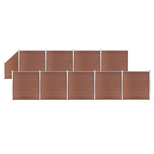vidaXL Schuttingset 9 vierkant en 1 schuin 1657x186 cm HKC, Tuin en Terras, Tuinhekken en Hekwerk, Nieuw, Verzenden