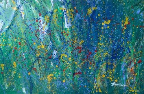 Anastasiya Tumanova - Écho turquoise des campanules.-XXL, Antiek en Kunst, Kunst | Schilderijen | Modern