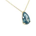 Halsketting - 14 karaat Geel goud - 4.06ct. tw. Blauw