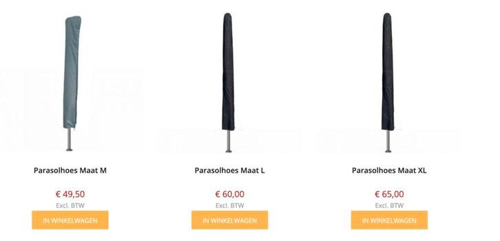 Parasolhoezen geschikt voor alle middenstok parasols, Jardin & Terrasse, Parasols, Enlèvement ou Envoi