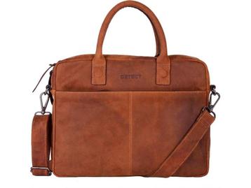 DSTRCT Wall Street Leren Laptoptas - 15,4 inch - Cognac beschikbaar voor biedingen