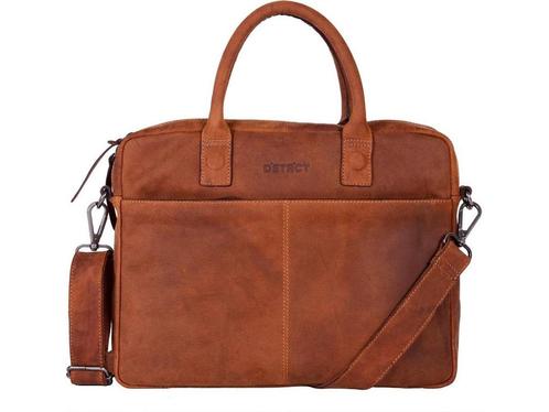 DSTRCT Wall Street Leren Laptoptas - 15,4 inch - Cognac, Computers en Software, Laptoptassen, Zo goed als nieuw, Verzenden