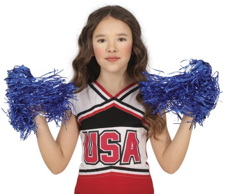 Blauwe Pompoms 2st, Hobby en Vrije tijd, Feestartikelen, Nieuw, Verzenden