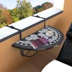 vidaXL Balkontafel hangend mozaïek zwart en wit, Tuin en Terras, Verzenden, Nieuw
