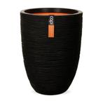 NIEUW - Bloempot Capi elegant Rib Ø 46 zwart, Tuin en Terras, Verzenden, Nieuw