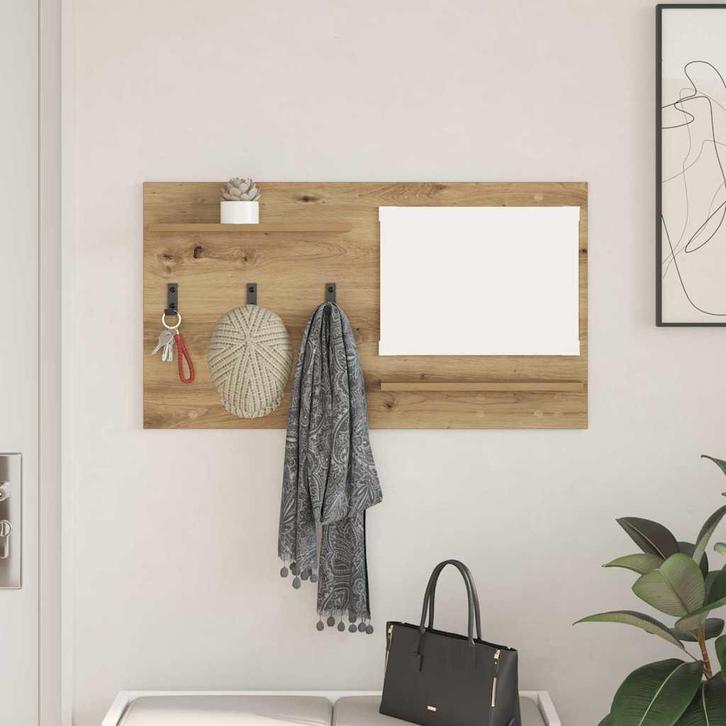 vidaXL Wandgemonteerde kapstok artisanaal eikenkleurig 90 x, Huis en Inrichting, Kasten | Wandmeubels, Nieuw, Verzenden