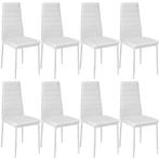 tectake Eetkamerstoelen, kunstleer - wit, Set van 8, Huis en Inrichting, Verzenden, Nieuw
