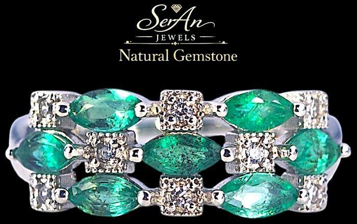 Zonder minimumprijs - Ring Zilver, Natuurlijke steen, zilver, Handtassen en Accessoires, Ringen