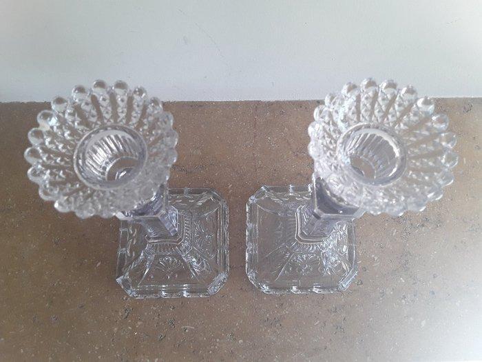 Kandelaar (4) - Glas - Belgische Art Deco kandel, Antiek en Kunst, Curiosa en Brocante