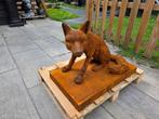 Beeld, Large Fox 67cm 47kg - 49 cm - Gietijzer