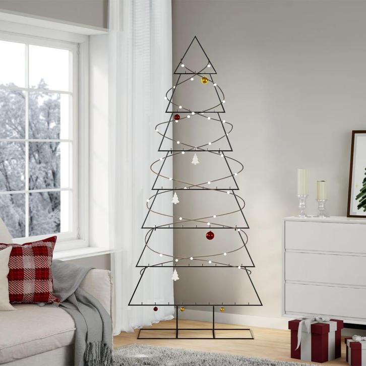 vidaXL Kerstdecoratie kerstboom 210 cm metaal zwart, Diversen, Kerst, Nieuw, Verzenden