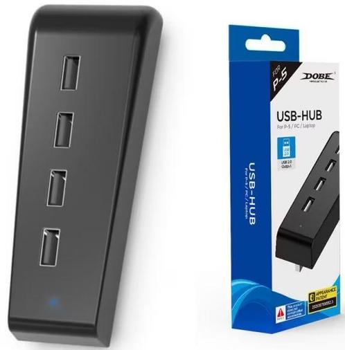 Dobe 4-Port USB 2.0 Adapter Hub for PS5 / PC-Standaard, Doe-het-zelf en Bouw, Elektriciteit en Kabels, Ophalen of Verzenden