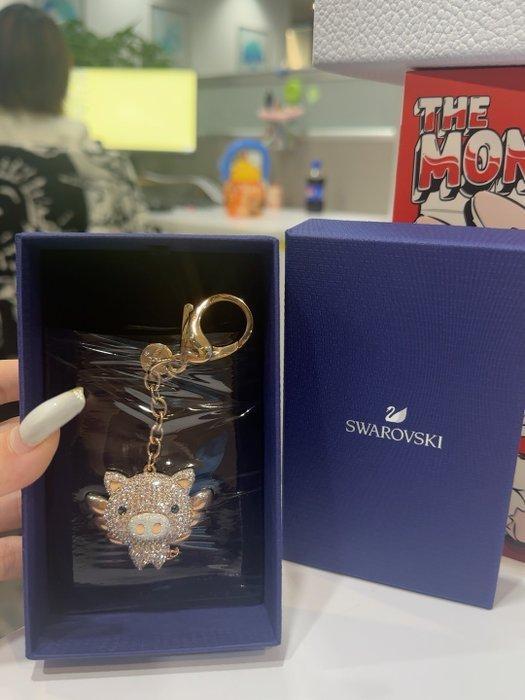 Swarovski - Figuur - Swarovski pig keyring - Metaal,, Antiek en Kunst, Curiosa en Brocante