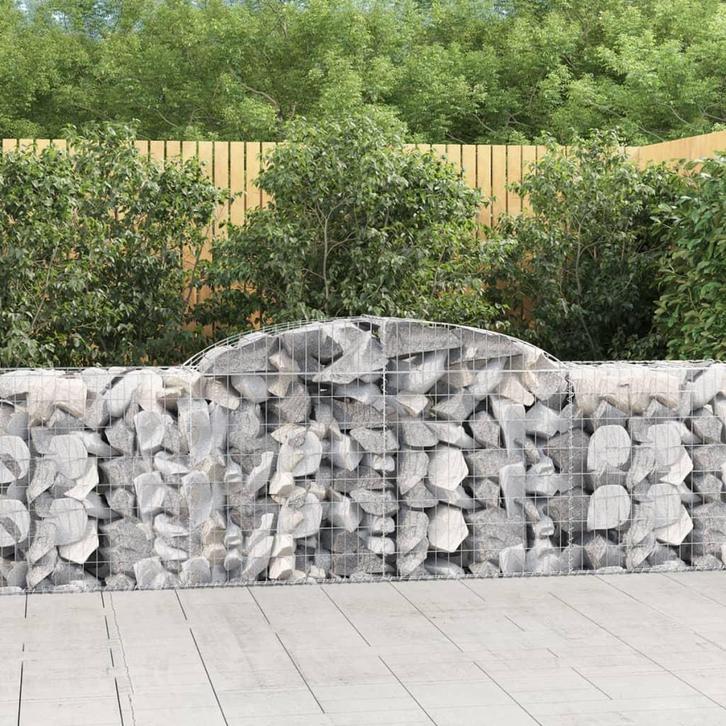 vidaXL Schanskorf gewelfd 300x50x80/100 cm gegalvaniseerd, Jardin & Terrasse, Pots de fleurs, Envoi