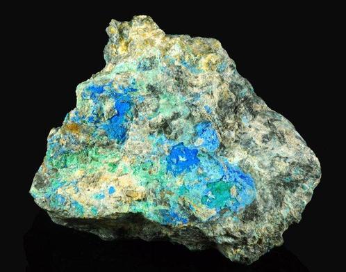 Karbonaatcyanotrichiet Kristallen op matrix - Hoogte: 33 mm, Verzamelen, Mineralen en Fossielen