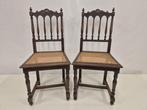 Stoel (2) - Eik - Webbing, Antiek en Kunst