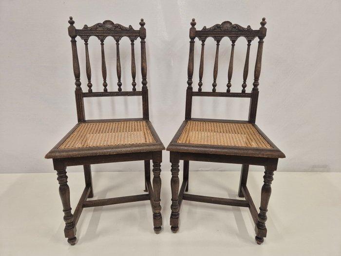 Stoel (2) - Eik - Webbing, Antiek en Kunst, Antiek | Overige Antiek