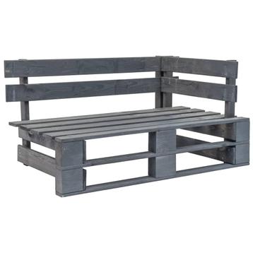vidaXL Tuinhoekbank pallet hout grijs, Verzenden