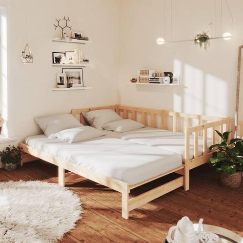 vidaXL Lit de jour avec lit gigogne 90x200 cm bois de, Maison & Meubles, Chambre à coucher | Lits, Neuf, Envoi