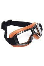 Goggles Motor Skibril Bril Bruin Montuur Heldere Glazen Pilo, Ophalen of Verzenden, Nieuw