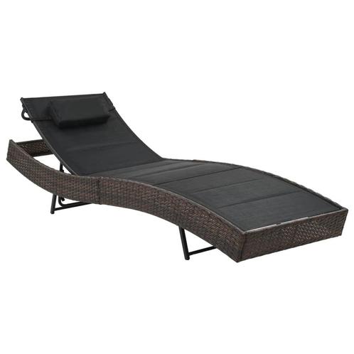 Ligbed Poly Rattan Bruin: Ontspan in Stijl! | Tweede Kans..., Tuin en Terras, Ligbedden, Verstelbaar, Nieuw, Rotan, Verzenden