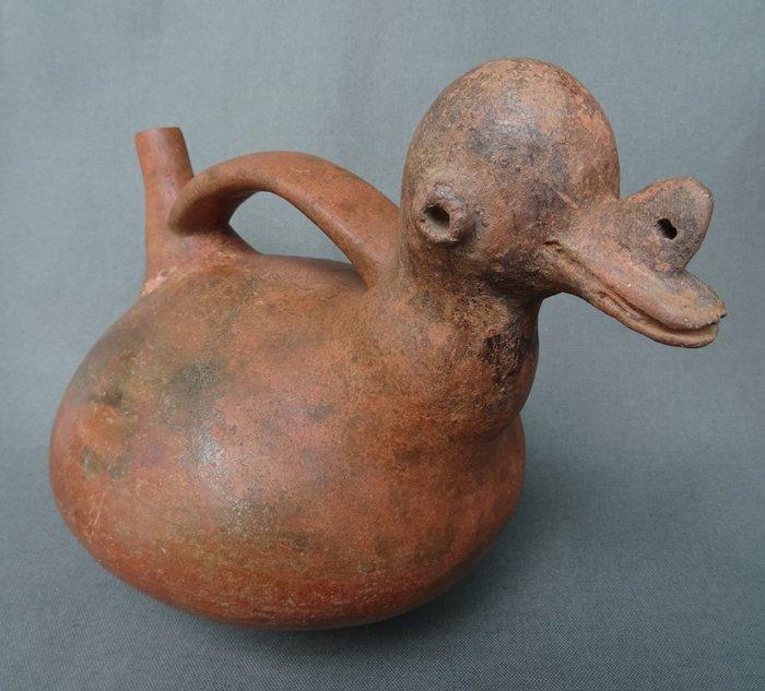 Vicus Céramique Bouteille en forme doiseau - 16.5 cm, Verzamelen, Mineralen en Fossielen