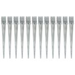 vidaXL Grondpinnen 12 st 10x10x91 cm gegalvaniseerd staal, Verzenden, Nieuw