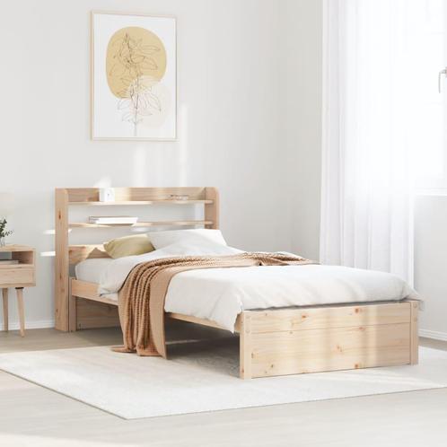 vidaXL Bedframe met hoofdbord massief grenenhout 90x190 cm, Huis en Inrichting, Slaapkamer | Bedden, Nieuw, Verzenden