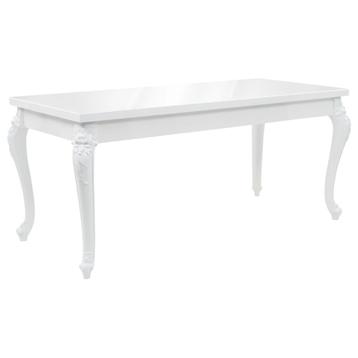 vidaXL Eettafel 179x89x81 cm hoogglans wit, Verzenden