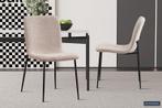 Eetkamerstoel Alice Boucl Beige Poten metaal en bekleding, Overige kleuren, Nieuw, Ophalen of Verzenden, Modern