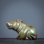 Beeldje - Nijlpaard - serpetine steen
