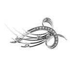 Witgouden fantasie broche met diamant | 0,33 ct., Handtassen en Accessoires, Broches, Gebruikt, Overige kleuren, Ophalen of Verzenden