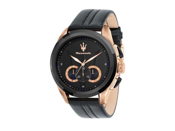 Veiling - Maserati Traguardo Zwart/Rose 45mm, Handtassen en Accessoires, Horloges | Heren