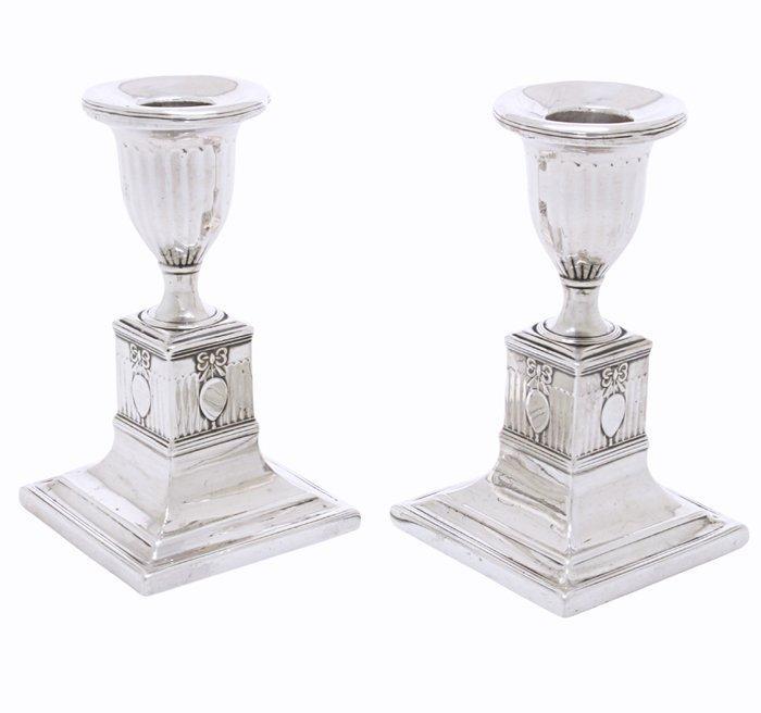 Kaarsenhouder (2) - .925 zilver - Candlesticks English 1783, Antiek en Kunst, Antiek | Zilver en Goud