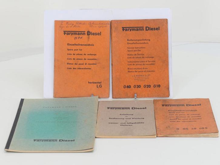 Farymann Diesel – set van 5 originele handleidingen en on., Hobby en Vrije tijd, Modelbouw | Overige, Gebruikt, Ophalen of Verzenden