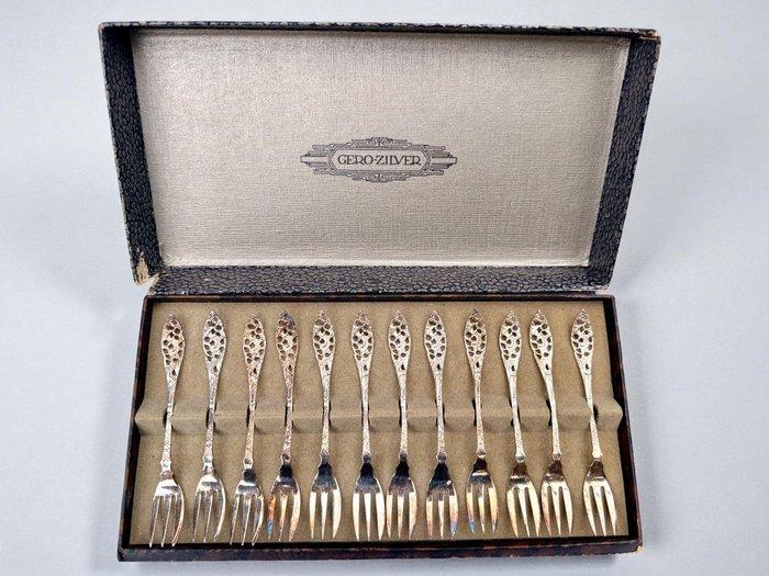GERO - Taartvork (12) - Verzilverd, Antiek en Kunst, Antiek | Meubels | Tafels