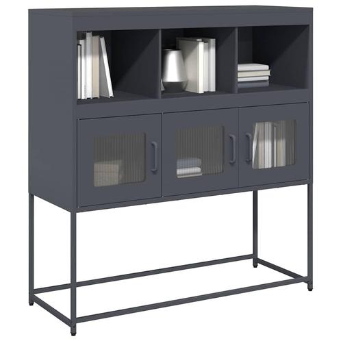 vidaXL Dressoir 100,5x39x107 cm koudgewalst staal, Huis en Inrichting, Kasten | Dressoirs, Nieuw, Verzenden