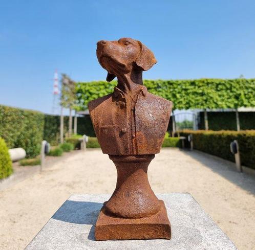 Beeldje - Dog bust - IJzer, Antiek en Kunst, Kunst | Designobjecten