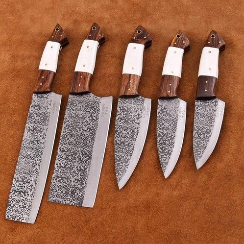 Keukenmes - Chefs knife - Hoogwaardig staal, hout en hars -, Antiquités & Art, Antiquités | Ustensiles de cuisine