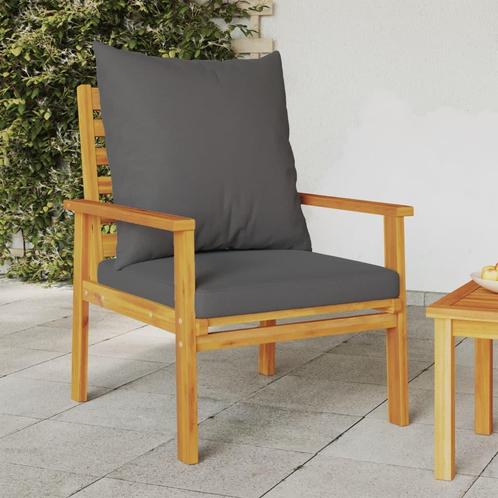 vidaXL Fauteuil de jardin lot de 2 avec coussin bois, Jardin & Terrasse, Ensembles de jardin, Neuf, Envoi